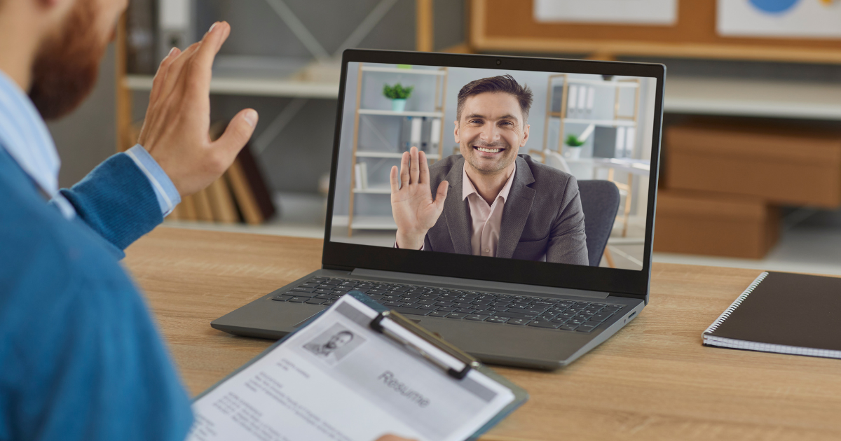 Candidate on a video job board giving his interview